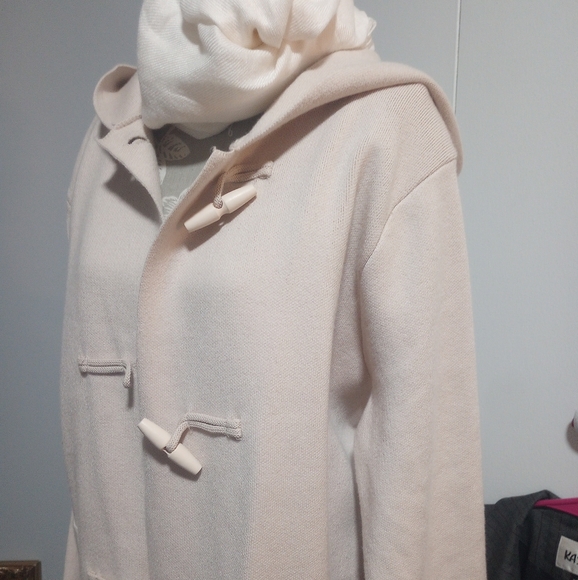 Sioni XL Cream Hooded Toggle Sweater Jacket - Picture 11 of 14